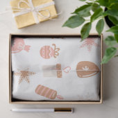 かわいいフェスティバルピンクのクリスマスジンジャーブレッド雪 薄葉紙 (ギフト)