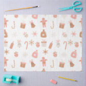 かわいいフェスティバルピンクのクリスマスジンジャーブレッド雪 薄葉紙 (クラフト)