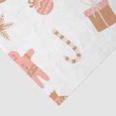 かわいいフェスティバルピンクのクリスマスジンジャーブレッド雪 薄葉紙 (詳細)