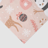 かわいいフェスティバルピンククリスマスツリー雪だるまトナカイ 薄葉紙 (詳細)