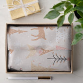 かわいいフェスティバルピンククリスマスツリー雪だるまトナカイ 薄葉紙 (ギフト)