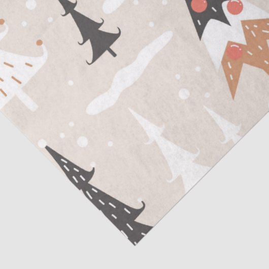 かわいいフェスティバルピンクボホブラウンクリスマスツリー 薄葉紙 (詳細)