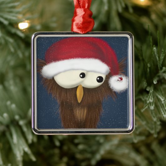 かわいいフェスティバルフクロウ メタルオーナメント (ツリー)