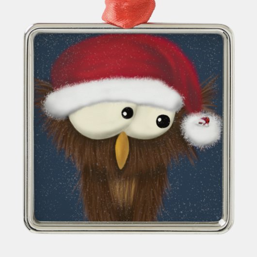 かわいいフェスティバルフクロウ メタルオーナメント (正面)