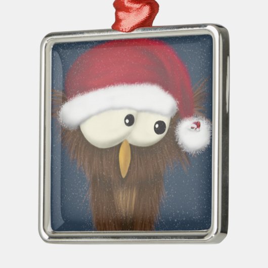 かわいいフェスティバルフクロウ メタルオーナメント (左)