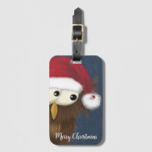かわいいフェスティバルフクロウ ラゲッジタグ (正面縦)