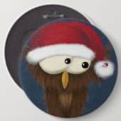 かわいいフェスティバルフクロウ 缶バッジ (正面&裏面)