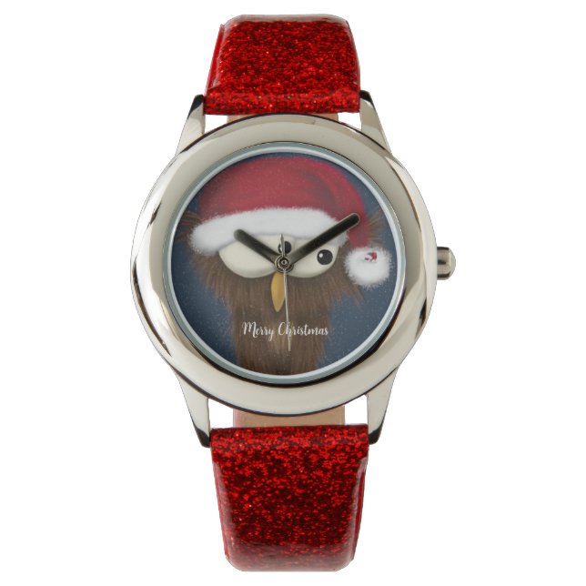 かわいいフェスティバルフクロウ 腕時計 (正面)