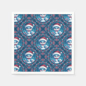 かわいいフェスティバルベアマンダラダイヤモンドタイルのデコパージュ スタンダードカクテルナプキン (正面)