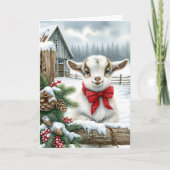 かわいいフェスティバルベビーヤギon the Farm Chrimas カード (正面)