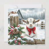 かわいいフェスティバルベビーヤギon the Farm Chrimas シーズンカード (正面)