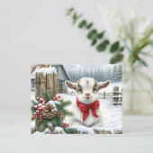 かわいいフェスティバルベビーヤギon the Farm Chrimas シーズンポストカード (スタンド正面)