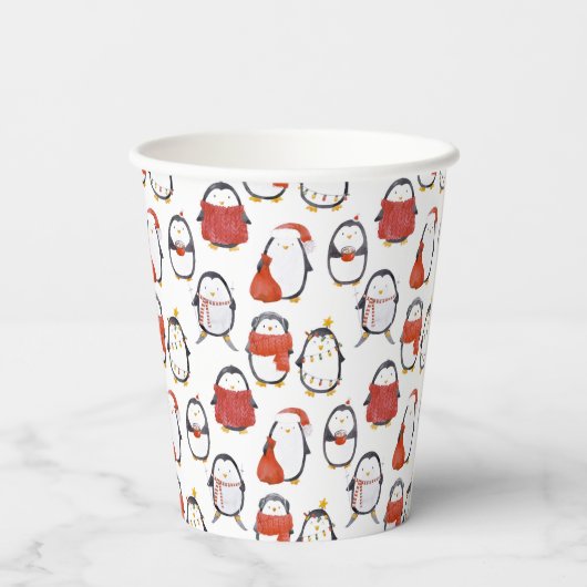 かわいいフェスティバルペンギンパターンクリスマスパーティー 紙コップ (裏面)