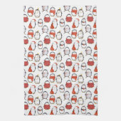 かわいいフェスティバルペンギン柄クリスマス キッチンタオル (縦)