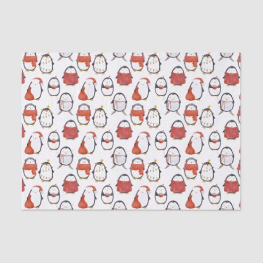 かわいいフェスティバルペンギン柄クリスマス 薄葉紙 (正面)
