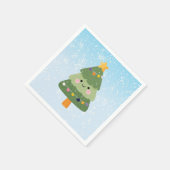 かわいいフェスティバルホリデークリスマスツリー スタンダードカクテルナプキン (角)