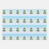 かわいいフェスティバルホリデークリスマスツリー ラッピングペーパーシート (正面3)