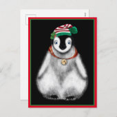 かわいいフェスティバルホリデークリスマスペンギン シーズンポストカード (正面/裏面)