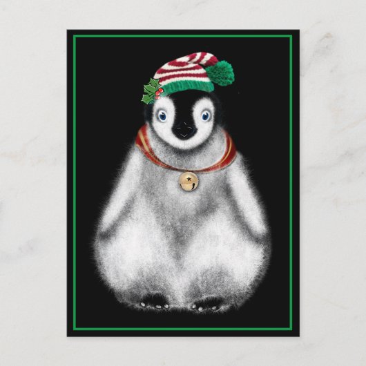 かわいいフェスティバルホリデークリスマスペンギン ポストカード (正面)