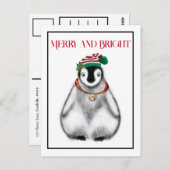 かわいいフェスティバルホリデークリスマスペンギン ポストカード (正面/裏面)
