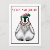 かわいいフェスティバルホリデークリスマスペンギン ポストカード (正面)