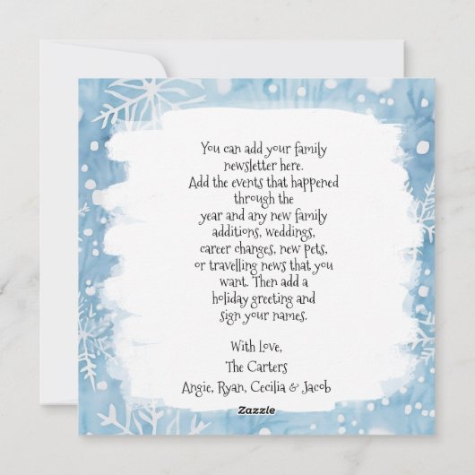 かわいいフェスティバルホワイトミニホームクリスマス シーズンカード (裏面)