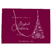 かわいいフェスティバルマゼンタクリスマス ラージペーパーバッグ (裏面)