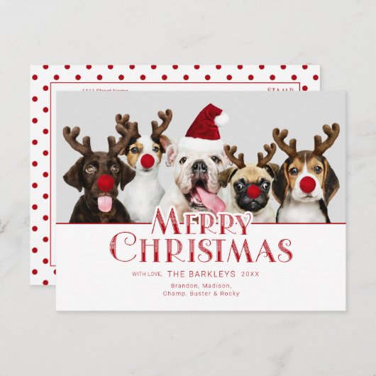 かわいいフェスティバルメリークリスマスタイポグラフィ |写真 ポストカード (正面/裏面)