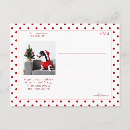 かわいいフェスティバルメリークリスマスタイポグラフィ |写真 ポストカード (裏面)