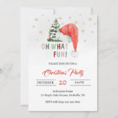 かわいいフェスティバルモダンサンタハットクリスマスパーティー 招待状 (正面)