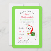 かわいいフェスティバルラマクリスマスパーティーお祝い 招待状 (正面)