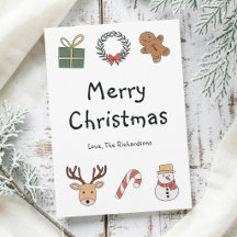 かわいいフェスティバルレッドとグリーンのメリークリスマスホリデー