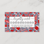 かわいいフェスティバルレッドイラストレーションクリスマスパターン ロイヤリティカード (正面)