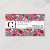 かわいいフェスティバルレッドイラストレーションクリスマスパターン 予約カード (裏面)