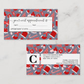 かわいいフェスティバルレッドイラストレーションクリスマスパターン 予約カード (正面/裏面)