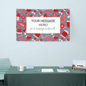 かわいいフェスティバルレッドイラストレーションクリスマスパターン 横断幕 (トレードショー)