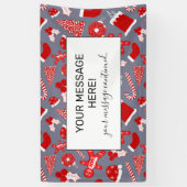 かわいいフェスティバルレッドイラストレーションクリスマスパターン 横断幕 (縦)