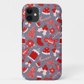 かわいいフェスティバルレッドイラストレーションクリスマスパターン Case-Mate iPhoneケース (裏面)