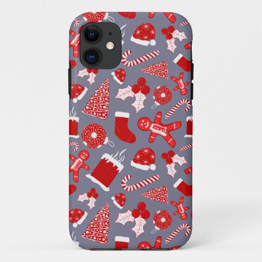 かわいいフェスティバルレッドイラストレーションクリスマスパターン Case-Mate iPhoneケース (裏面)