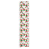 かわいいフェスティバルレッドカースキークリスマストインデナー ショートテーブルランナー (正面)