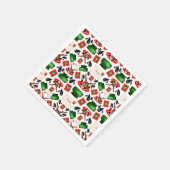 かわいいフェスティバルレッドカースキークリスマストインデナー スタンダードカクテルナプキン (角)