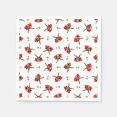 かわいいフェスティバルレッドカースキークリスマストインデナー スタンダードカクテルナプキン (正面)