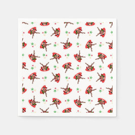 かわいいフェスティバルレッドカースキークリスマストインデナー スタンダードカクテルナプキン