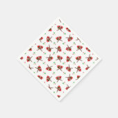 かわいいフェスティバルレッドカースキークリスマストインデナー スタンダードカクテルナプキン (角)