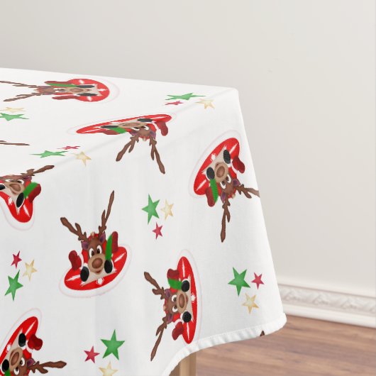 かわいいフェスティバルレッドカースキークリスマストインデナー テーブルクロス (インサイチュ)