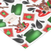 かわいいフェスティバルレッドカースキークリスマストインデナー テーブルクロス (アングル)