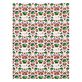 かわいいフェスティバルレッドカースキークリスマストインデナー テーブルクロス