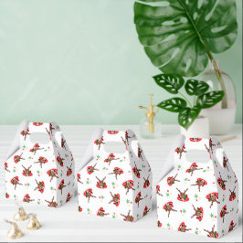 かわいいフェスティバルレッドカースキークリスマストインデナー フェイバーボックス