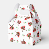 かわいいフェスティバルレッドカースキークリスマストインデナー フェイバーボックス (裏面サイド)