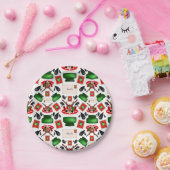 かわいいフェスティバルレッドカースキークリスマストインデナー ペーパープレート (パーティー)
